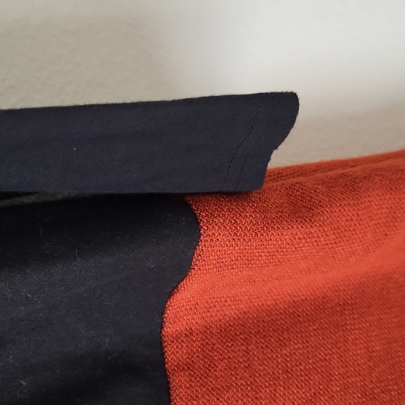 Cfait Pour Vous Paris Burnt Orange Sweater dress Geometric Cowl neckline - Picture 12 of 13